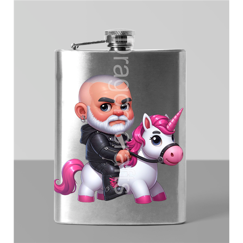 8oz Hip Flask - Unicorn rider - 41 8oz Hip Flask - Unicorn rider - 41