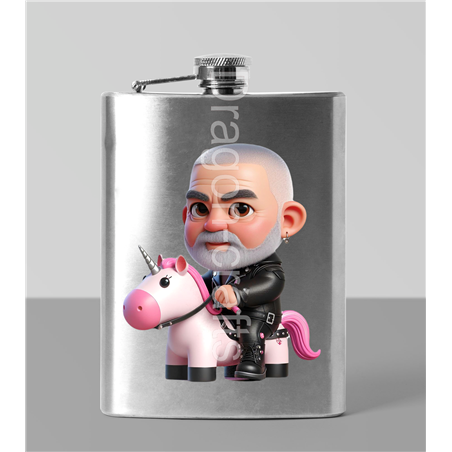 8oz Hip Flask - Unicorn rider - 42
