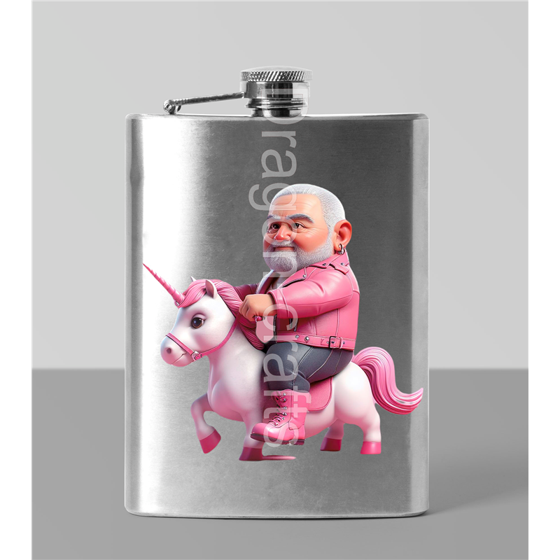 8oz Hip Flask - Unicorn rider - 43 8oz Hip Flask - Unicorn rider - 43