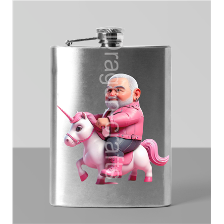 8oz Hip Flask - Unicorn rider - 43
