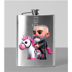 8oz Hip Flask - Unicorn rider - 44