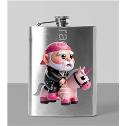 8oz Hip Flask - Unicorn rider - 45