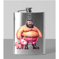 8oz Hip Flask - Unicorn rider - 46