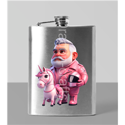 8oz Hip Flask - Unicorn rider - 48