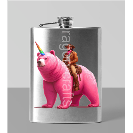 8oz Hip Flask - Unicorn rider - 51