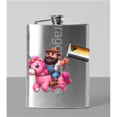 8oz Hip Flask - Unicorn rider - 53