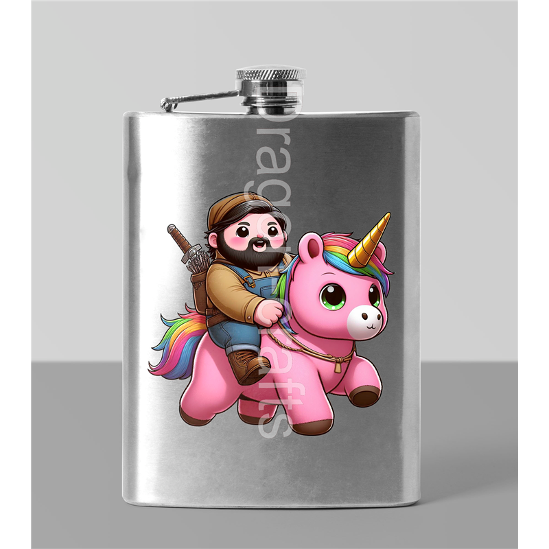 8oz Hip Flask - Unicorn rider - 57 8oz Hip Flask - Unicorn rider - 57