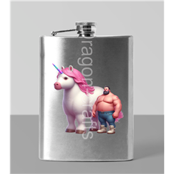 8oz Hip Flask - Unicorn rider - 61