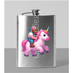 8oz Hip Flask - Unicorn rider - 63