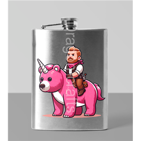 8oz Hip Flask - Unicorn rider - 7