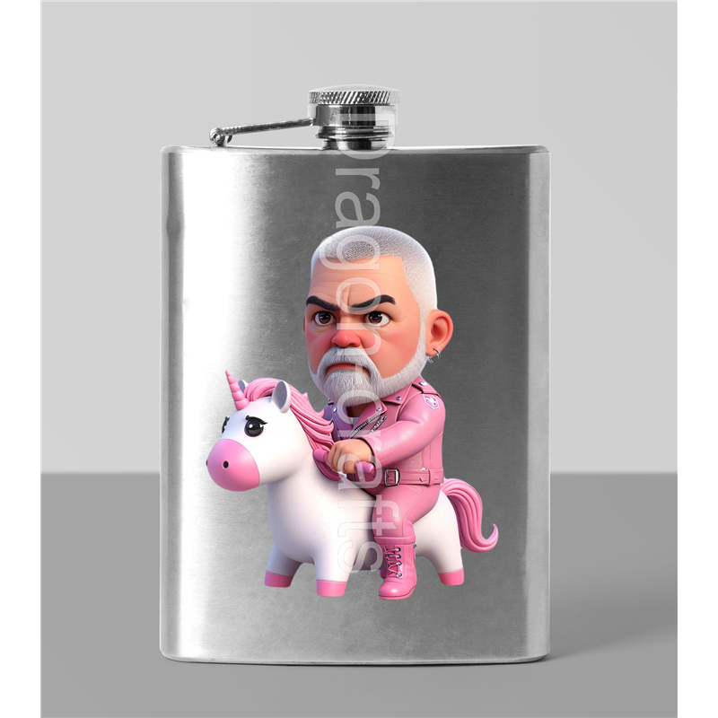 8oz Hip Flask - Unicorn rider - 8 8oz Hip Flask - Unicorn rider - 8