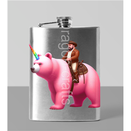 8oz Hip Flask - Unicorn rider - 9