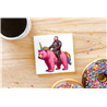 CERAMIC TILE COASTER/ TRIVET - Unicorn rider - 12