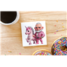 CERAMIC TILE COASTER/ TRIVET - Unicorn rider - 20