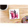 CERAMIC TILE COASTER/ TRIVET - Unicorn rider - 24