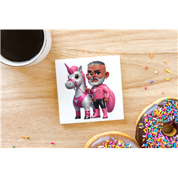 CERAMIC TILE COASTER/ TRIVET - Unicorn rider - 31