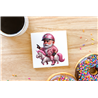 CERAMIC TILE COASTER/ TRIVET - Unicorn rider - 39