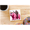 CERAMIC TILE COASTER/ TRIVET - Unicorn rider - 47