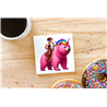 CERAMIC TILE COASTER/ TRIVET - Unicorn rider - 49