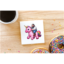 CERAMIC TILE COASTER/ TRIVET - Unicorn rider - 59