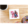 CERAMIC TILE COASTER/ TRIVET - Unicorn rider - 62
