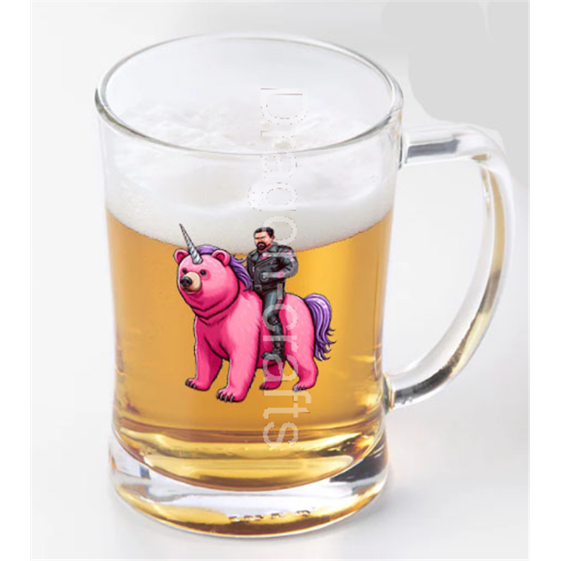 Glass Tankard - Unicorn rider - 10 Glass Tankard - Unicorn rider - 10
