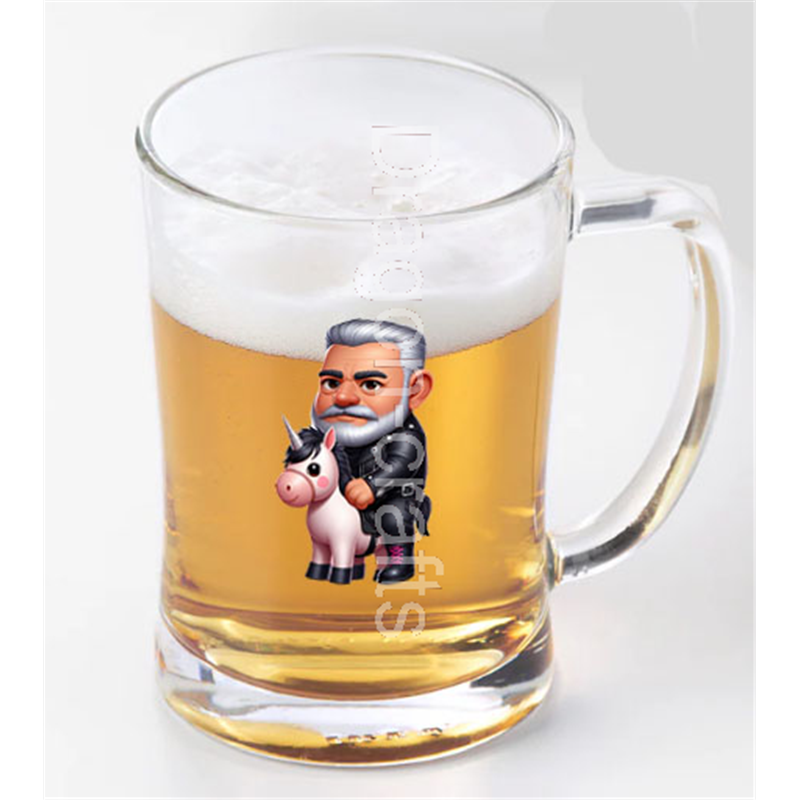 Glass Tankard - Unicorn rider - 11