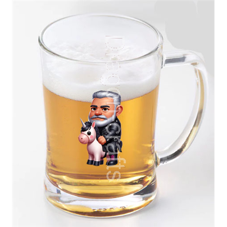 Glass Tankard - Unicorn rider - 11