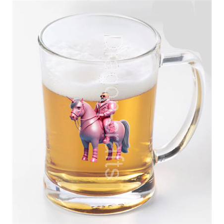 Glass Tankard - Unicorn rider - 18