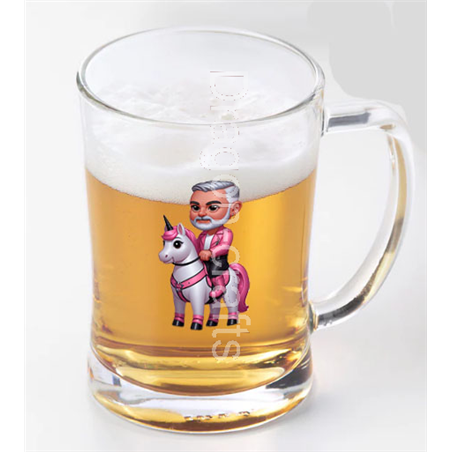 Glass Tankard - Unicorn rider - 3