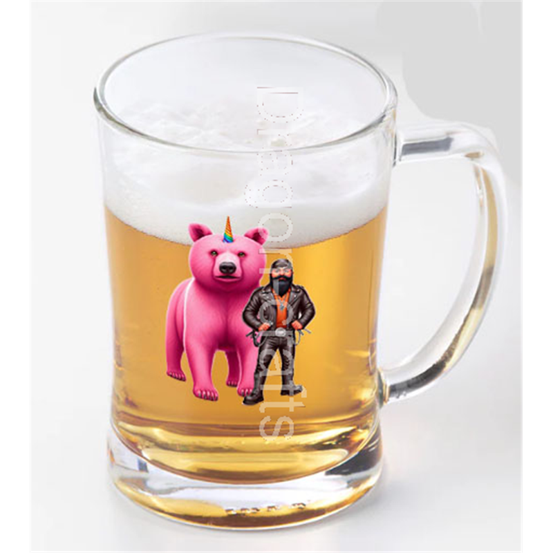 Glass Tankard - Unicorn rider - 30