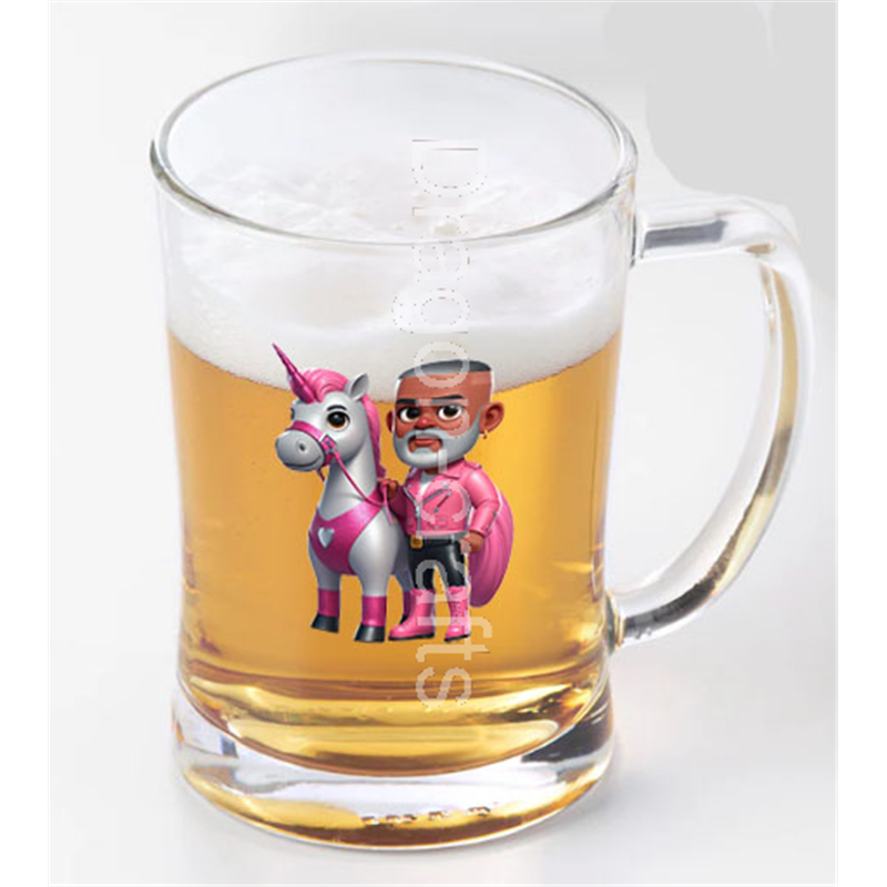 Glass Tankard - Unicorn rider - 31