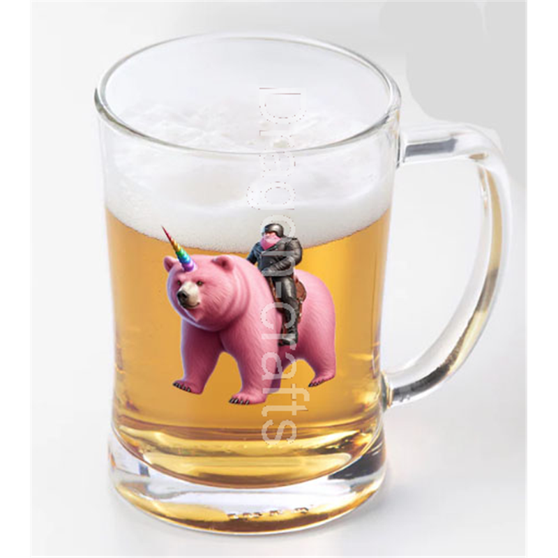 Glass Tankard - Unicorn rider - 34