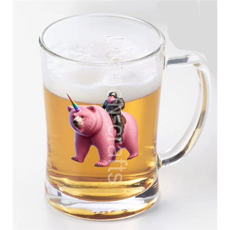 Glass Tankard - Unicorn rider - 34
