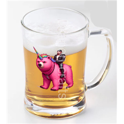 Glass Tankard - Unicorn rider - 38