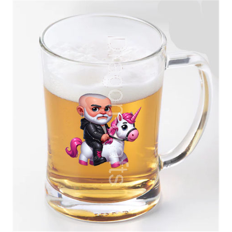 Glass Tankard - Unicorn rider - 41 Glass Tankard - Unicorn rider - 41