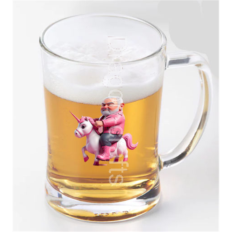 Glass Tankard - Unicorn rider - 43 Glass Tankard - Unicorn rider - 43