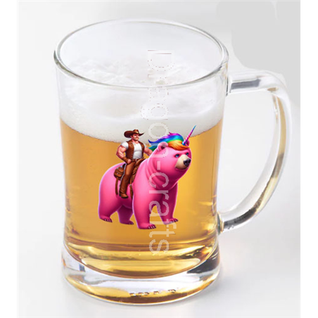 Glass Tankard - Unicorn rider - 49