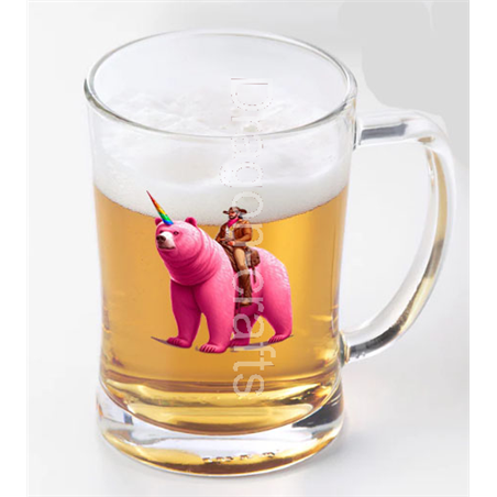 Glass Tankard - Unicorn rider - 51