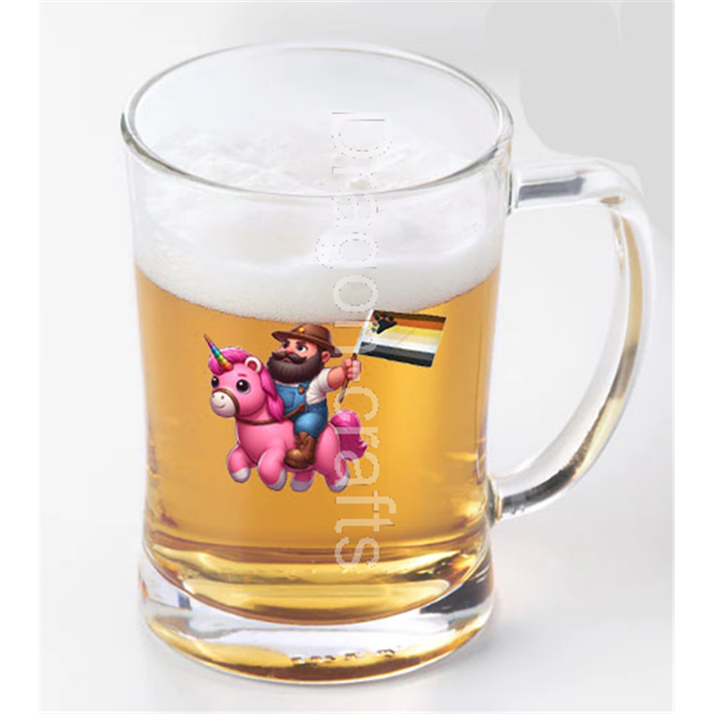 Glass Tankard - Unicorn rider - 53