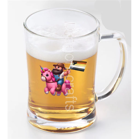 Glass Tankard - Unicorn rider - 53