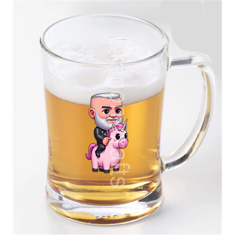 Glass Tankard - Unicorn rider - 54 Glass Tankard - Unicorn rider - 54