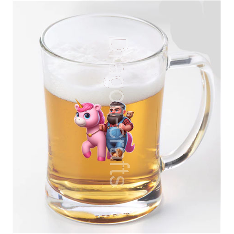 Glass Tankard - Unicorn rider - 62