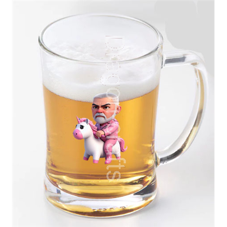 Glass Tankard - Unicorn rider - 8