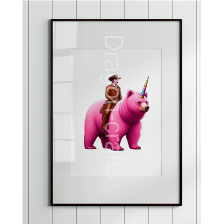Print of design (option to be framed) - Unicorn rider - 1