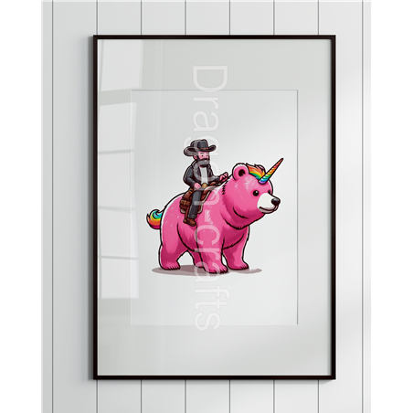 Print of design (option to be framed) - Unicorn rider - 16