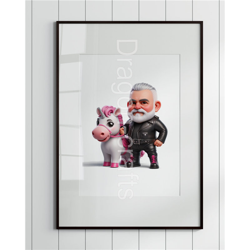 Print of design (option to be framed) - Unicorn rider - 2 Print of design (option to be framed) - Unicorn rider - 2