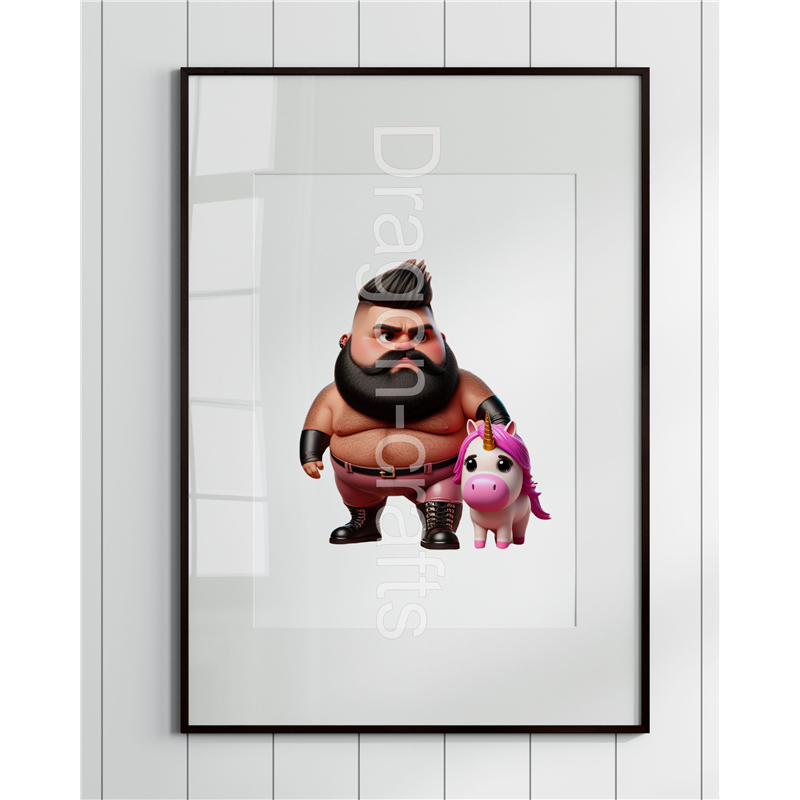 Print of design (option to be framed) - Unicorn rider - 33
