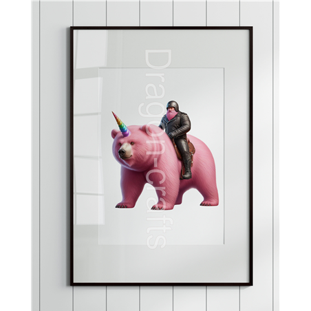 Print of design (option to be framed) - Unicorn rider - 34