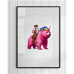 Print of design (option to be framed) - Unicorn rider - 49